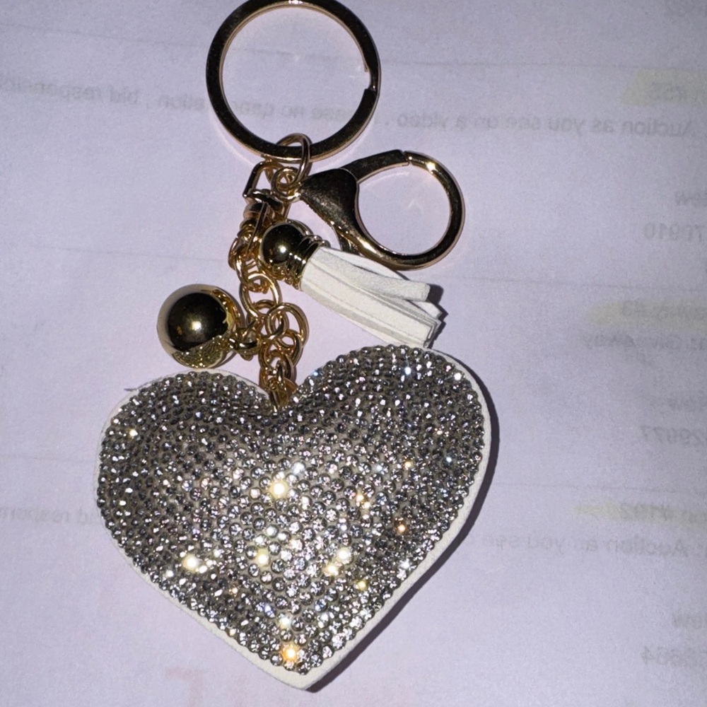 Elegant Heart Keychain with Sequin Details-choose one